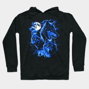 Majestic Wolves Howling at the Moon Graphic Tee Hoodie